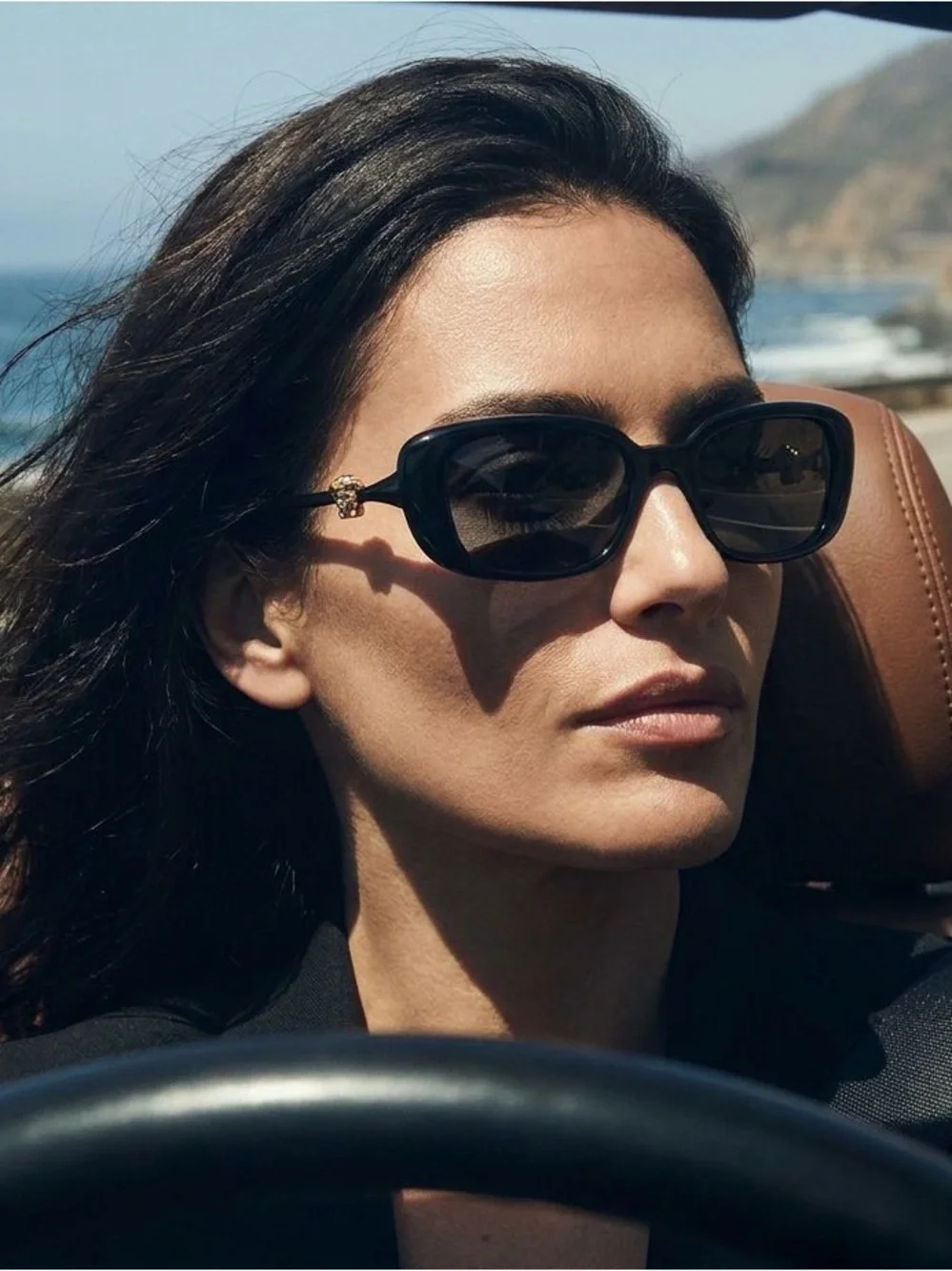 Versace Black Sunglasses with Gold Medusa Accent